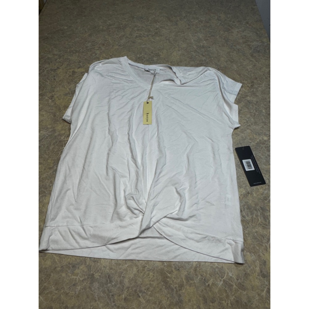 Korye DAILYLOOK Womens White Twist Front V-Neck Modal Blend Top 321OCUT351 M